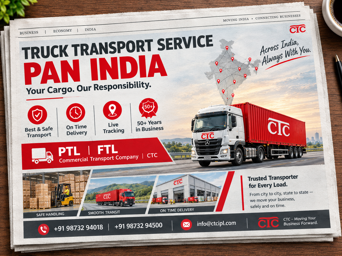 Truck Transport Service Pan India | PTL & FTL Transport | CTC